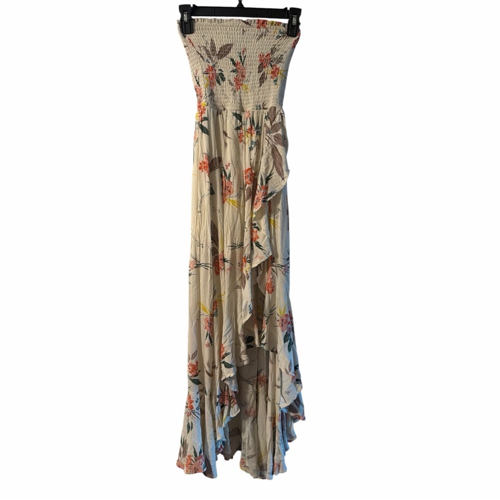 Skylar + Jade Floral Strapless High Low Maxi Dress Size S NWT